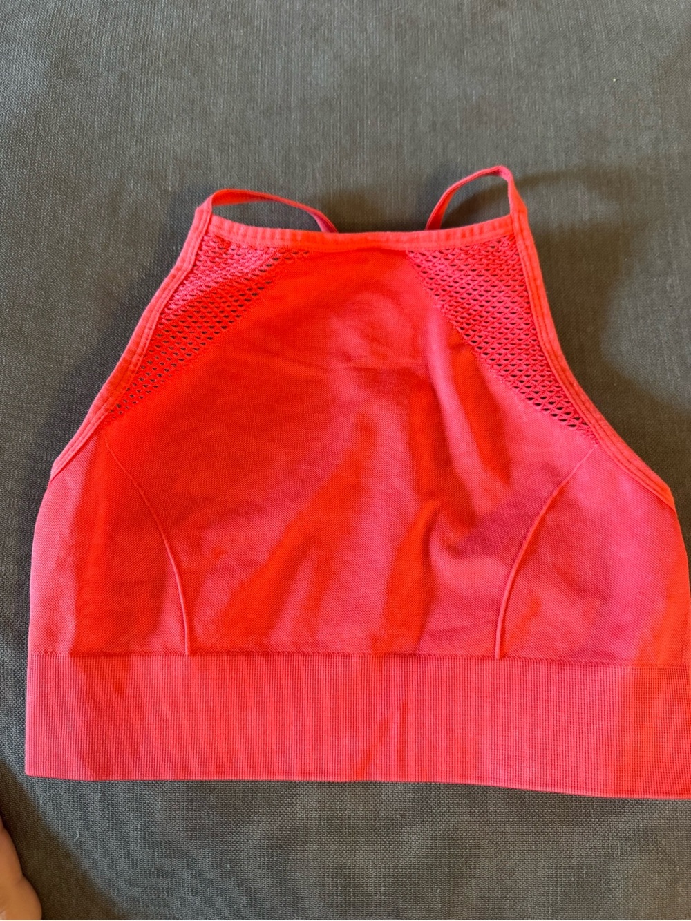 aerie Coral High-Neck Seamless Sports Bralette
